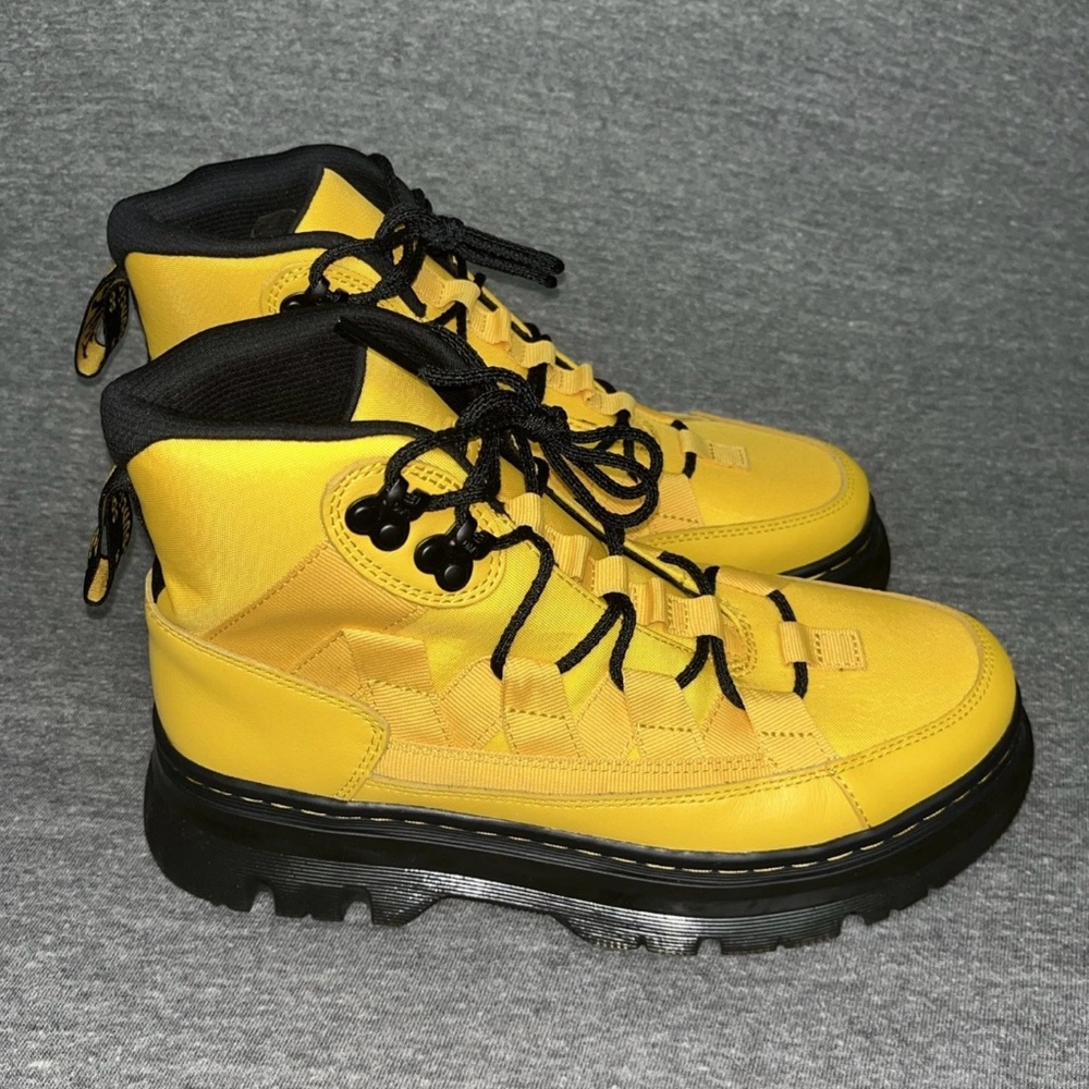 Dr. Marten Boury Nylon & Leather Casual Boots Size 8M Or 9L In Yellow
